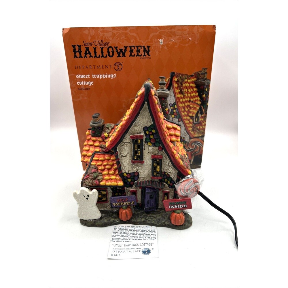 Dept 56 Snow Village Halloween Sweet Trappings Cottage 4051012 RETIRED RARE MIB